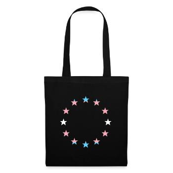 Drapeau europe drapeau arc-en-ciel transgenre - Sac en tissu - noir - Devant