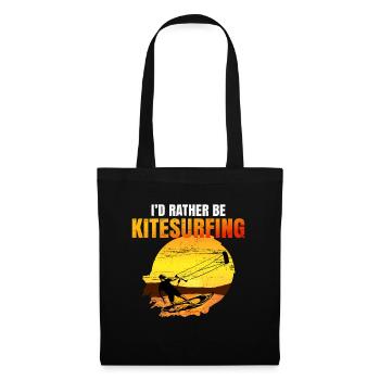 Ich wäre jetzt lieber windsurfen oder kitesurfen - Stoffbeutel - Schwarz - Vorne
