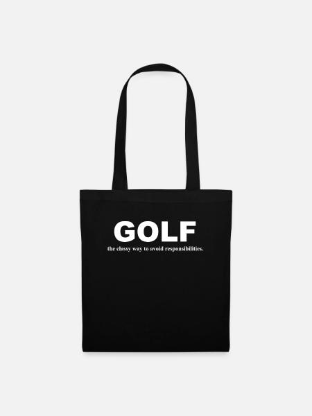 Golf golfen - Stoffbeutel - Schwarz