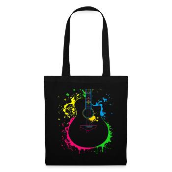 Gitarre Musiker Geschenkidee für Gitarristen - Stoffbeutel - Schwarz - Vorne