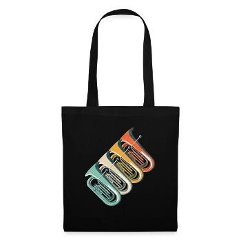 Retro Tuba Player Vintage Gift Idea - Tote Bag - black - Front