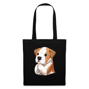 Bulldog anglais Bulldog anglais cadeau - Sac en tissu - noir - Devant