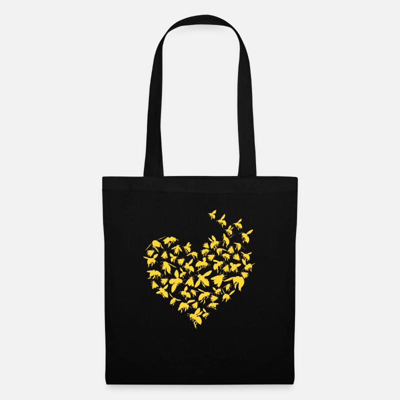 Imker Bienen Geschenk Honig Motiv - Stoffbeutel - Schwarz