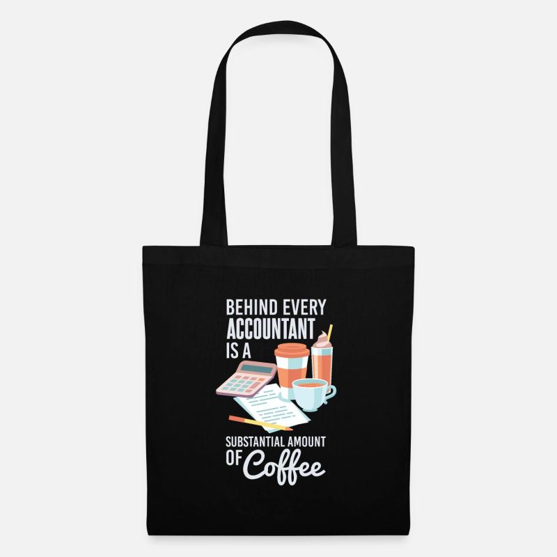 Lustiger Buchhalter-Kaffee - Stoffbeutel - Schwarz
