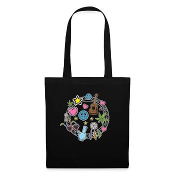 Signe de la paix hippie amour coeur dream catcher star - Sac en tissu - noir - Devant