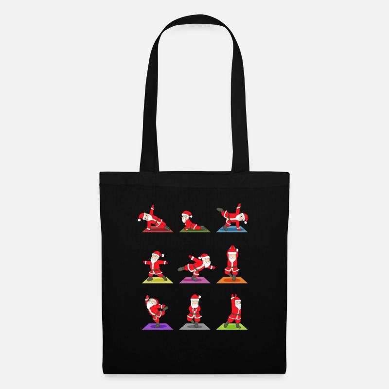 Weihnachten Yoga Meditation Xmas Geschenkidee - Stoffbeutel - Schwarz