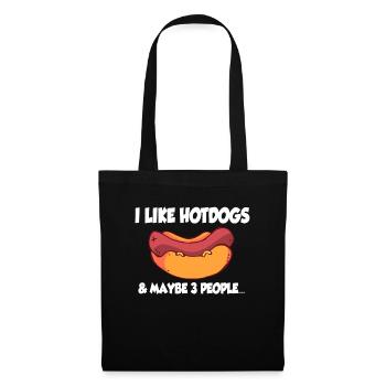 Hotdog Sausage Sausages Fast Food Mustard Gift - Tote Bag - black - Front