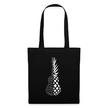 Ananas Ukulele - Stoffbeutel - Schwarz - Vorne