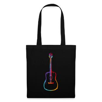 Dégradé de couleur Guitare acoustique - Sac en tissu - noir - Devant