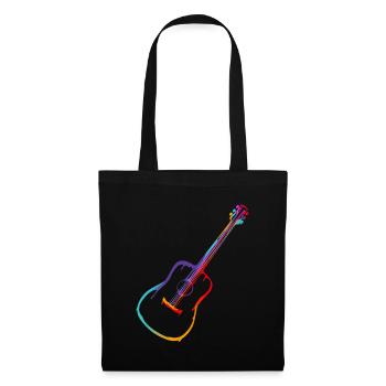 Dégradé de couleur Guitare acoustique - Sac en tissu - noir - Devant