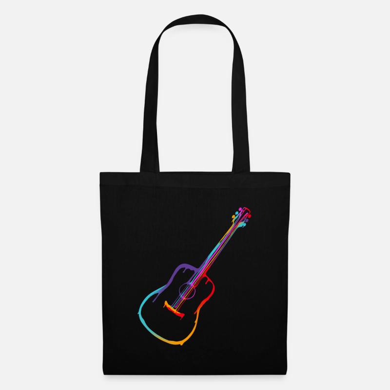 Gradient Acoustic Guitar - Tote Bag - black