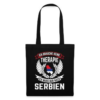 Therapie Serbien Belgrad Serbe Serbisch Geschenk - Stoffbeutel - Schwarz - Vorne
