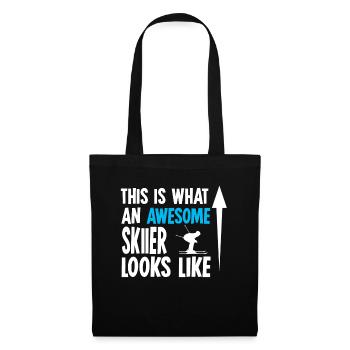 Skiing Skiing Skiing Skiing Skiing Berg - Tote Bag - black - Front