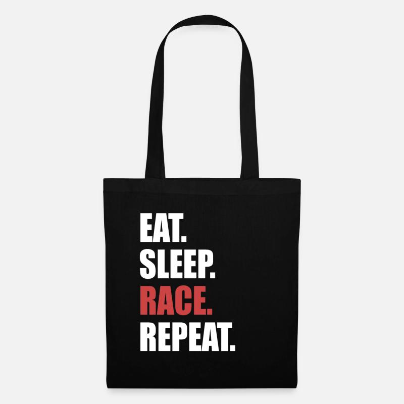 Eat Sleep Race Repeat - Stoffbeutel - Schwarz