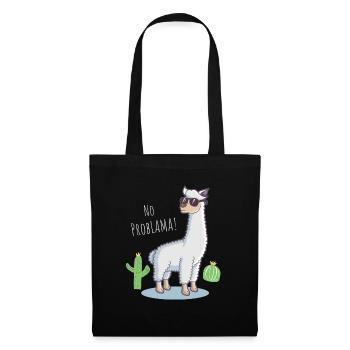 Funny Gift Lama No Problama Cactus Design - Stoffbeutel - Schwarz - Vorne