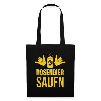 Jetzt Dosenbier Saufen - Stoffbeutel - Schwarz - Vorne
