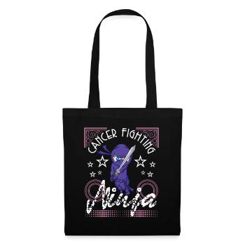 Cadeau de survivant du cancer - Ninja qui combat le cancer - Sac en tissu - noir - Devant