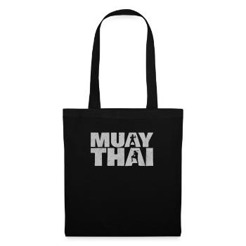Muay Thai Geschenk für Thai Boxer Kampfsportler - Stoffbeutel - Schwarz - Vorne