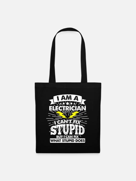 Elektriker Elektro Elektroniker Elektrisch Strom - Stoffbeutel - Schwarz