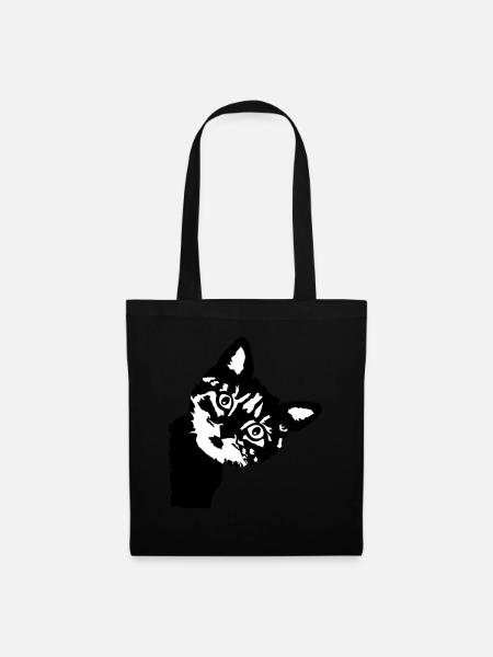 Cat, cute kitten - 2 colors - Sac en tissu - noir