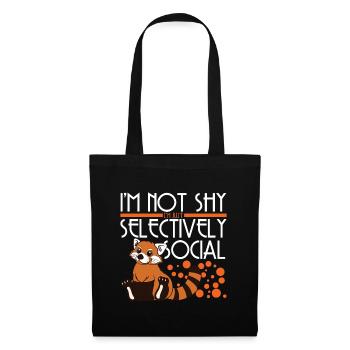 Red Panda I'm Not Shy I'm Just Selectively Social - Stoffbeutel - Schwarz - Vorne