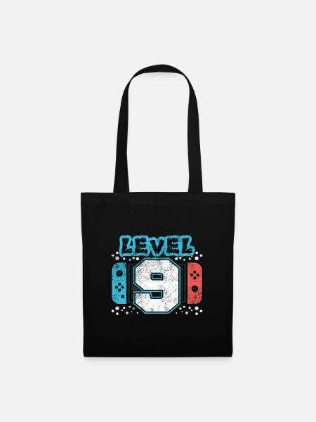 Level 9 - 9th Birthday Gift Design - Stoffbeutel - Schwarz