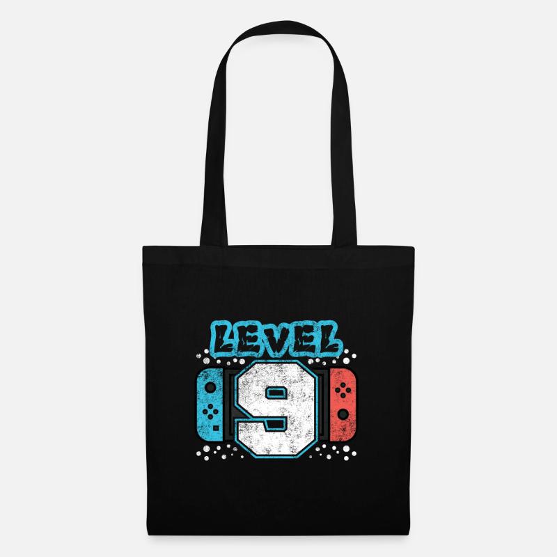 Level 9 - 9th Birthday Gift Design - Stoffbeutel - Schwarz