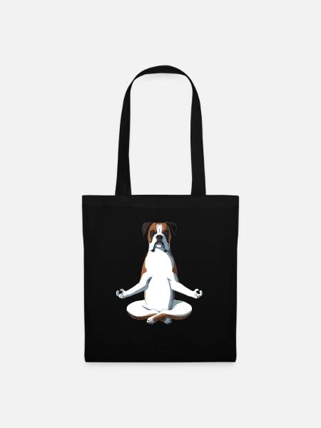 Yoga Boxer chien - Sac en tissu - noir