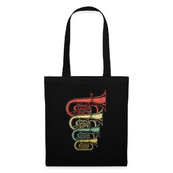 Rétro tuba - Sac en tissu - noir - Devant