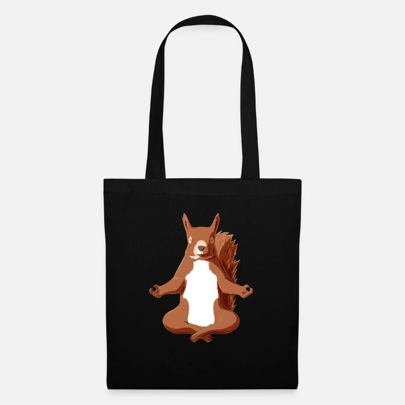 Yoga Eichhörnchen - Stoffbeutel - Schwarz