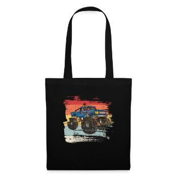 Rétro Monster Truck - Sac en tissu - noir - Devant