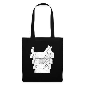 Rétro menuisier menuisier outil - Sac en tissu - noir - Devant