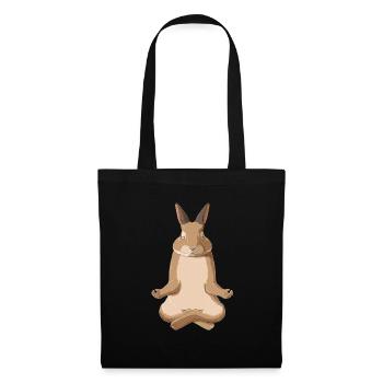 Meditation Hase - Stoffbeutel - Schwarz - Vorne