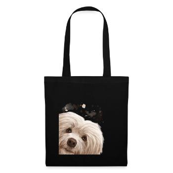 Chien de Havane curieux - Sac en tissu - noir - Devant