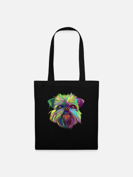 Brussels Griffon Hund - Stoffbeutel - Schwarz