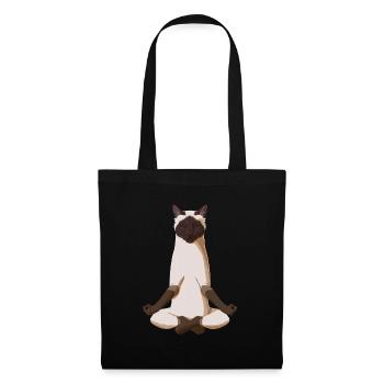 Meditating Siamese Cat - Tote Bag - black - Front