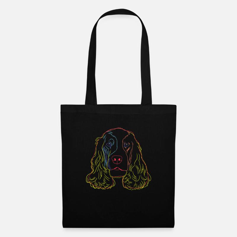 English Cocker Spaniel Hund - Stoffbeutel - Schwarz