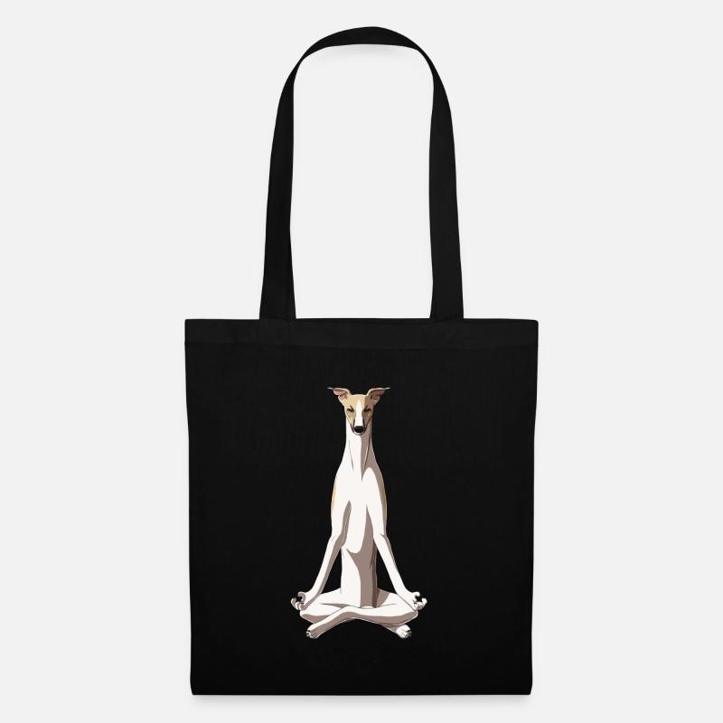 Meditating Whippet Dog - Tote Bag - black