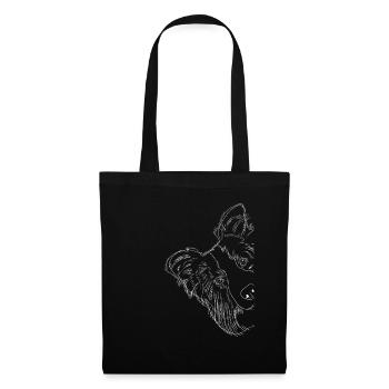 Chien De Border Collie curieux - Sac en tissu - noir - Devant