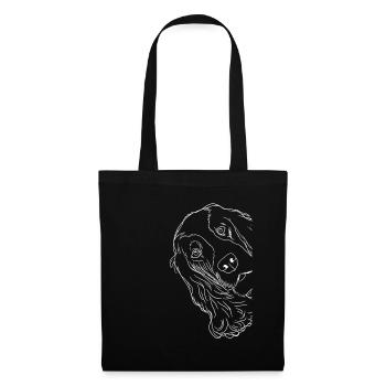 Neugieriger English Cocker Spaniel Hund - Stoffbeutel - Schwarz - Vorne