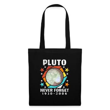 Pluto Never Forget Astronaut Planeten Space - Stoffbeutel - Schwarz - Vorne