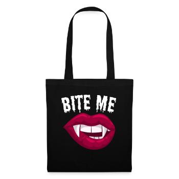 Bite Me Vampire Halloween Costume Gift - Tote Bag - black - Front