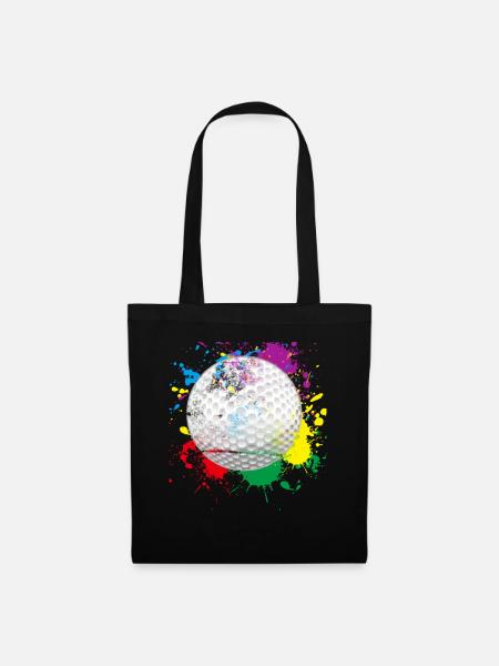 Farbiger Golfball - Stoffbeutel - Schwarz
