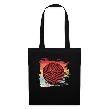 Rétro hobby laine - Sac en tissu - noir - Devant