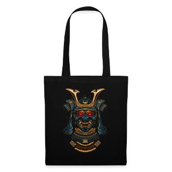 Masque de samouraï doré - Sac en tissu - noir - Devant