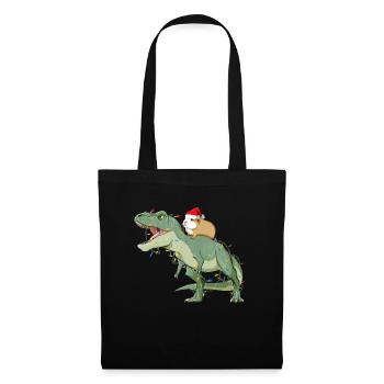 Père Noël T Rex et cobayes - Sac en tissu - noir - Devant