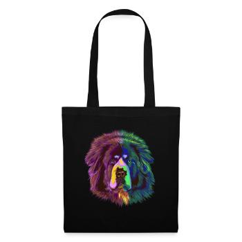 Splash Tibetan Mastiff Hund - Stoffbeutel - Schwarz - Vorne