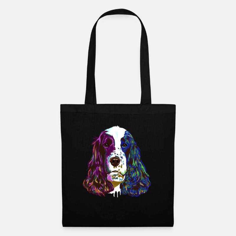 Splash English Cocker Spaniel chien - Sac en tissu - noir
