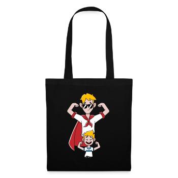 Superhero dad best father and son fathers day - Tote Bag - black - Front
