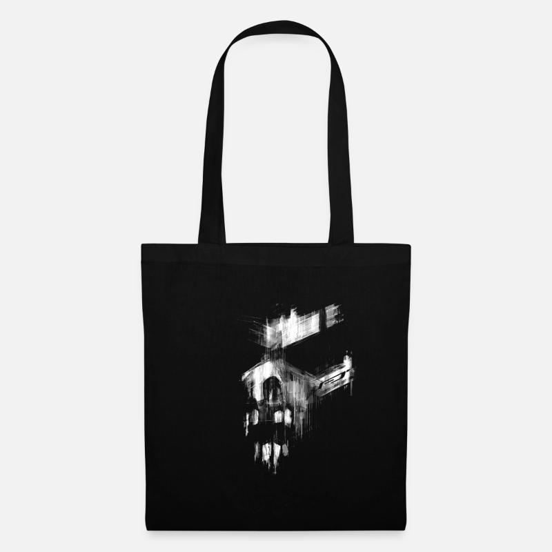 Abstract skull face - Tote Bag - black